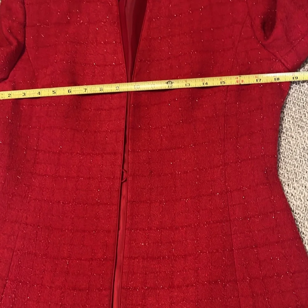Kasper Women’s Petite Shimmer Red Skirt & Blazer Jacket Set Suit Sz 4P